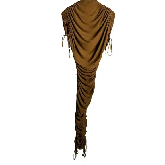 max studio v-neck sleeveless mesh midi dress Lien Mesh Velvet Plunge Midi Dress / Black | MESHKI